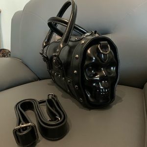 Black Skull Handbag Purse